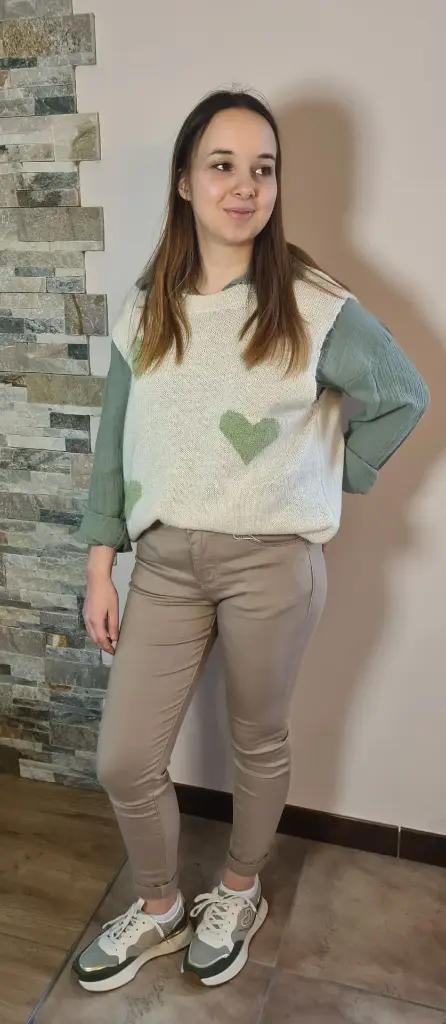 Pantalon slim Nina taupe
