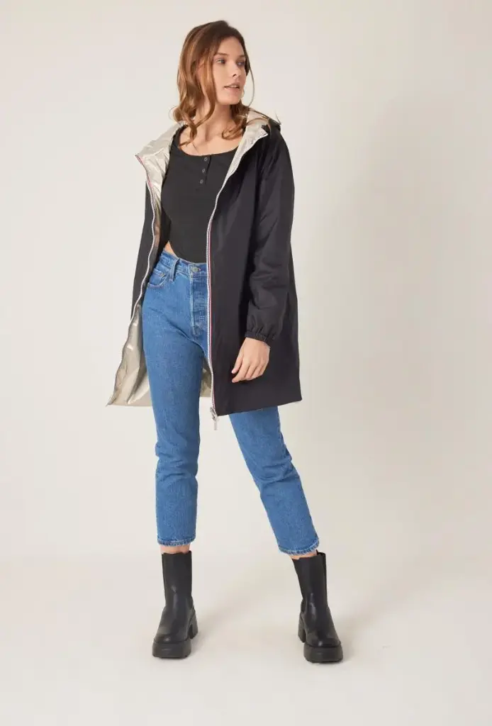 Parka réversible (S, Noir)