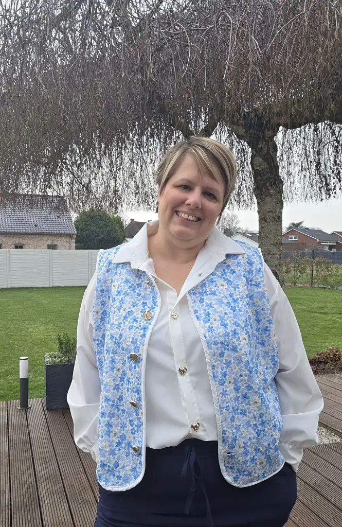 Gilet Sidonie grande taille (44-48) (bleu ciel)