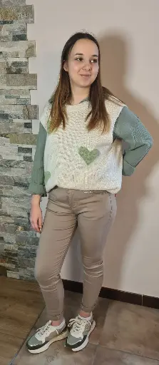 Pantalon slim Nina taupe