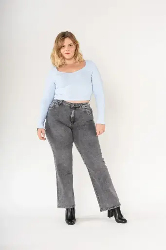 Jeans Nina gris grande taille