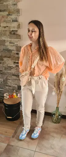 Pantalon brodé Faustine